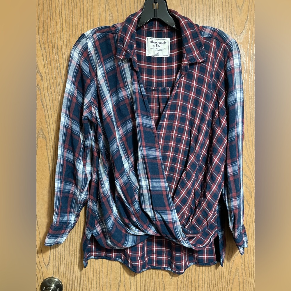Abercrombie & Fitch Red and Blue Plaid Shirt